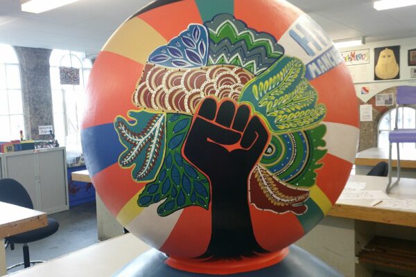 A customsied globe created as part of the world re-imagined community project.