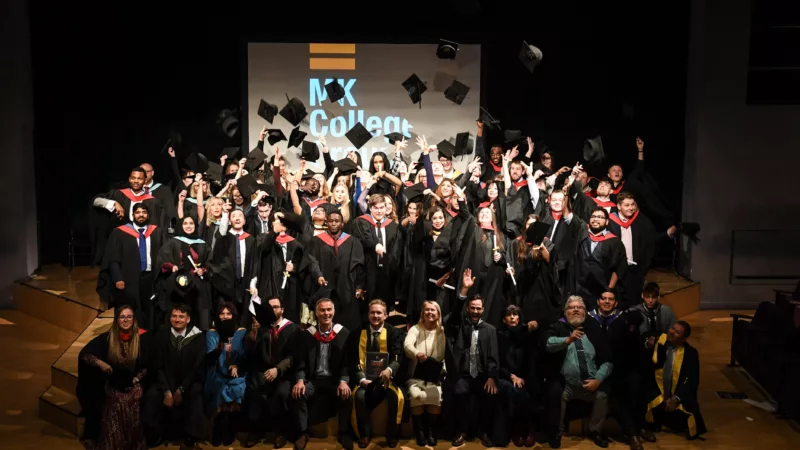 Students celebrating at MK College graduation event