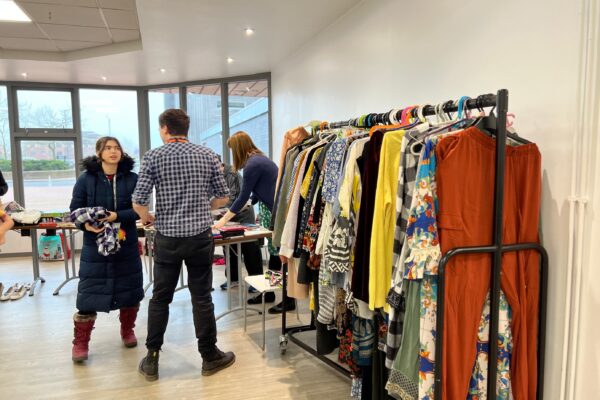 sustainable clothing display at mk college group