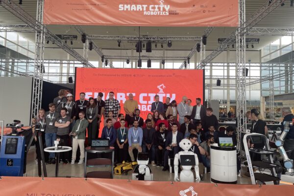 Teams at the Smart City Robotics competition.