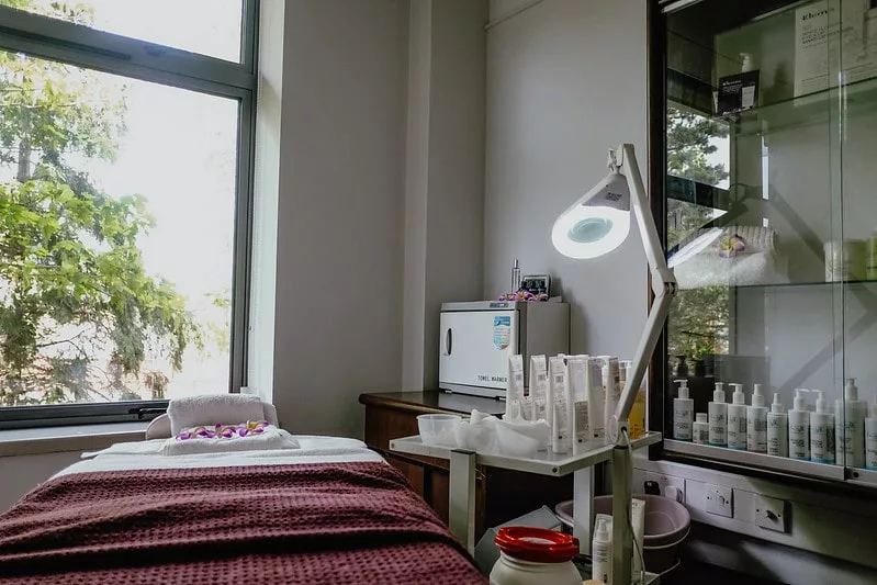 Interior of a treatment room within the Graduate Salon