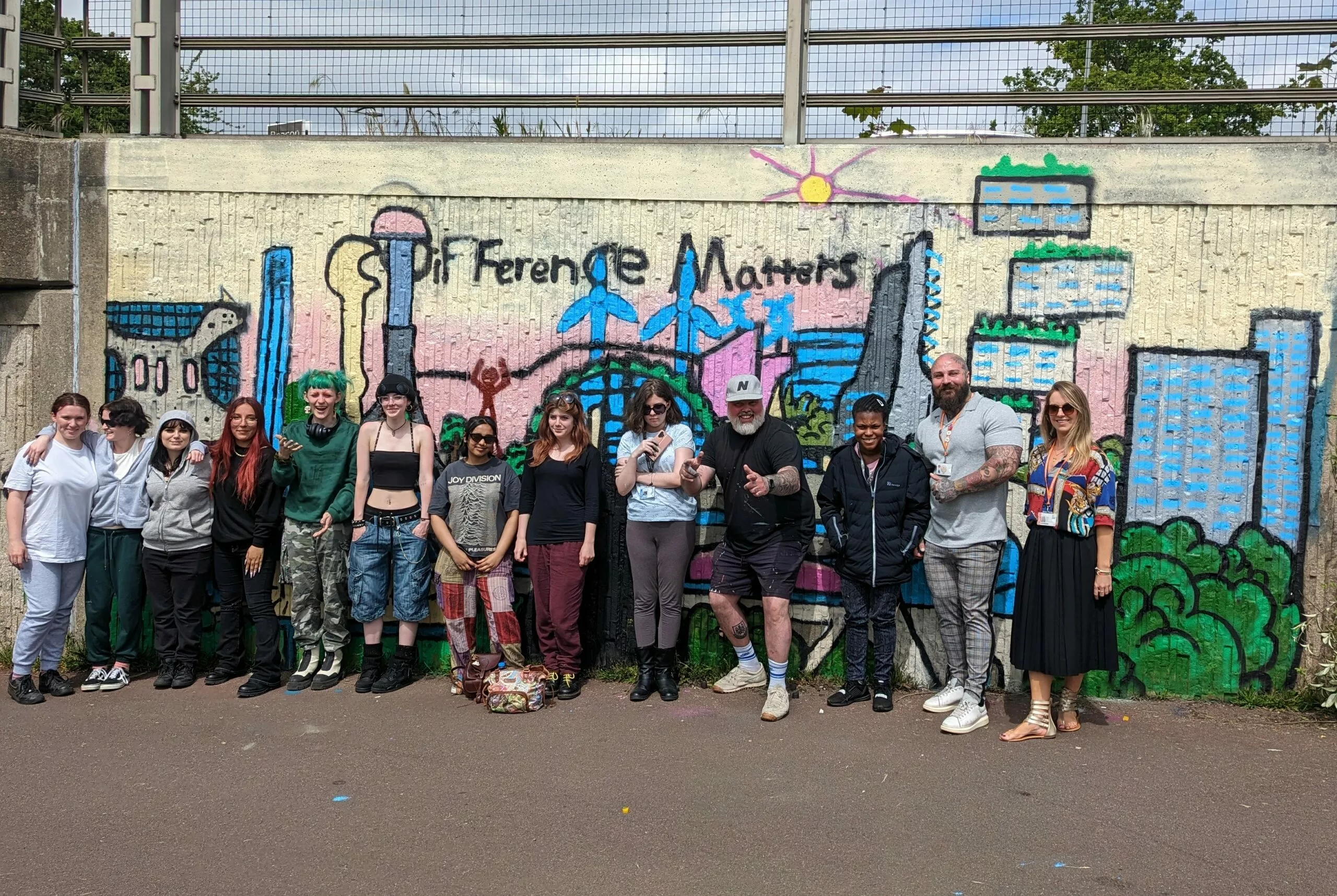 MK College students work with internationally renowned graffiti artist on ‘Difference Maker’ mural