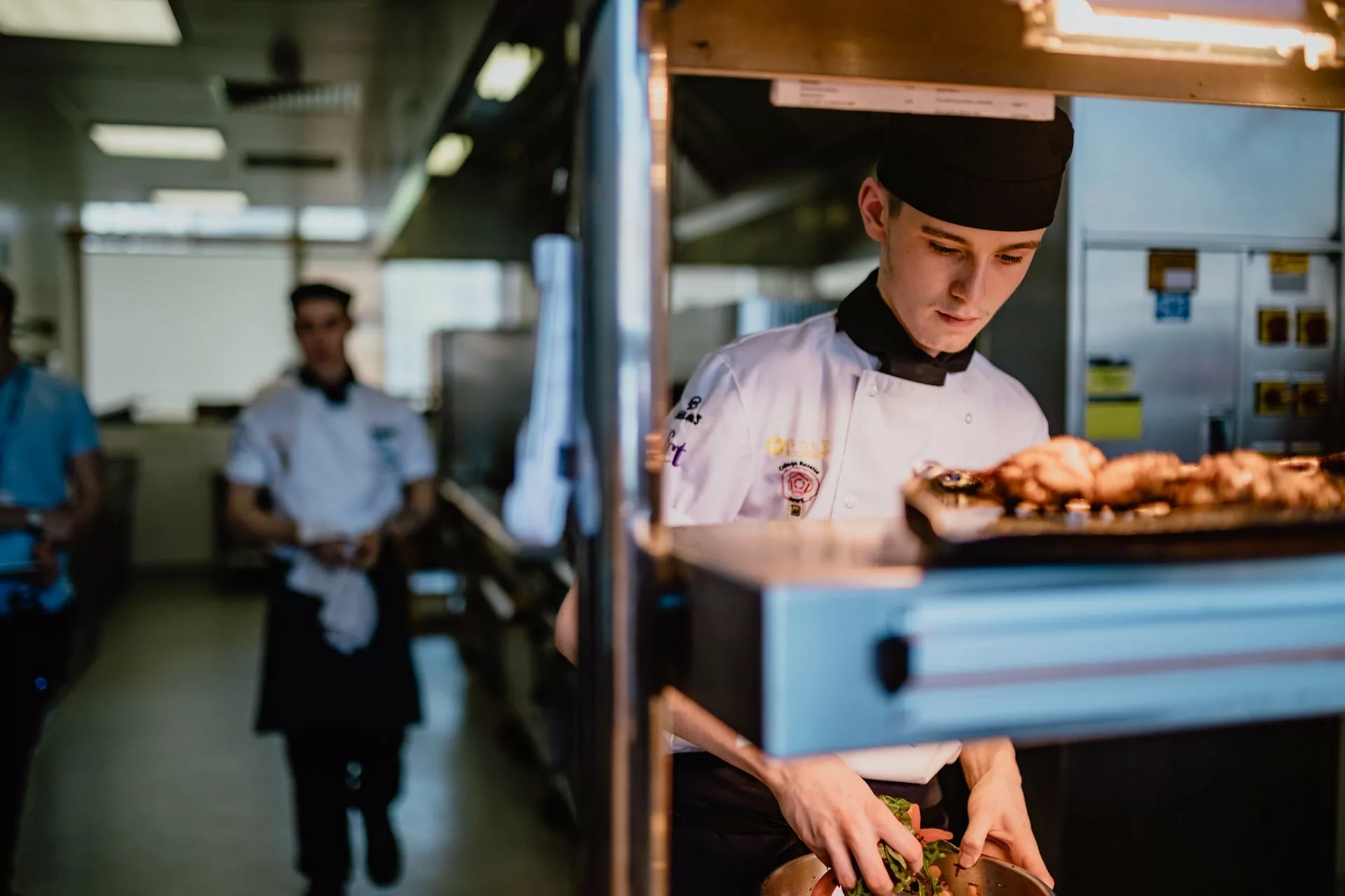 Profession cookery student working in the Brasserie restaurant