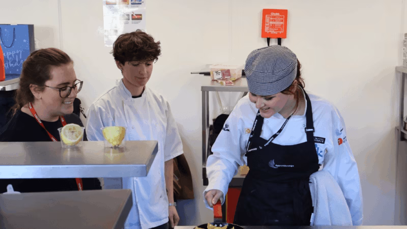 A current MK College apprentice being supervised and tutored by previous apprentice Lara Parsons and her boss, Gabriella Cocchiarella.