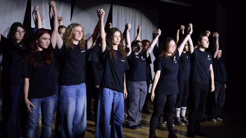 Level 3 Performing Arts students performing their White Ribbon showcase in 2025