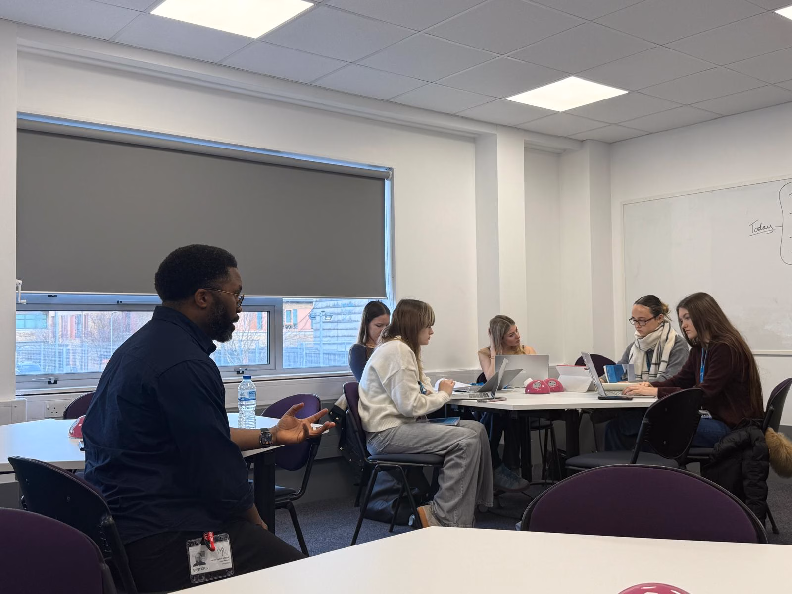 Jacob Sam-La Rose and A Level English students