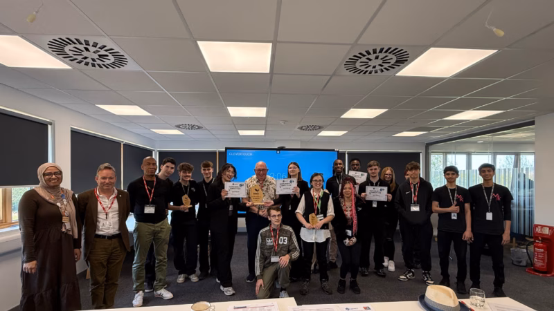 STudents from MK COllege and three other colleges at the 'Green Futures' sustainability competition.